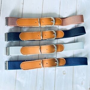 Set of Four Stylish Belts with Leather Accents
